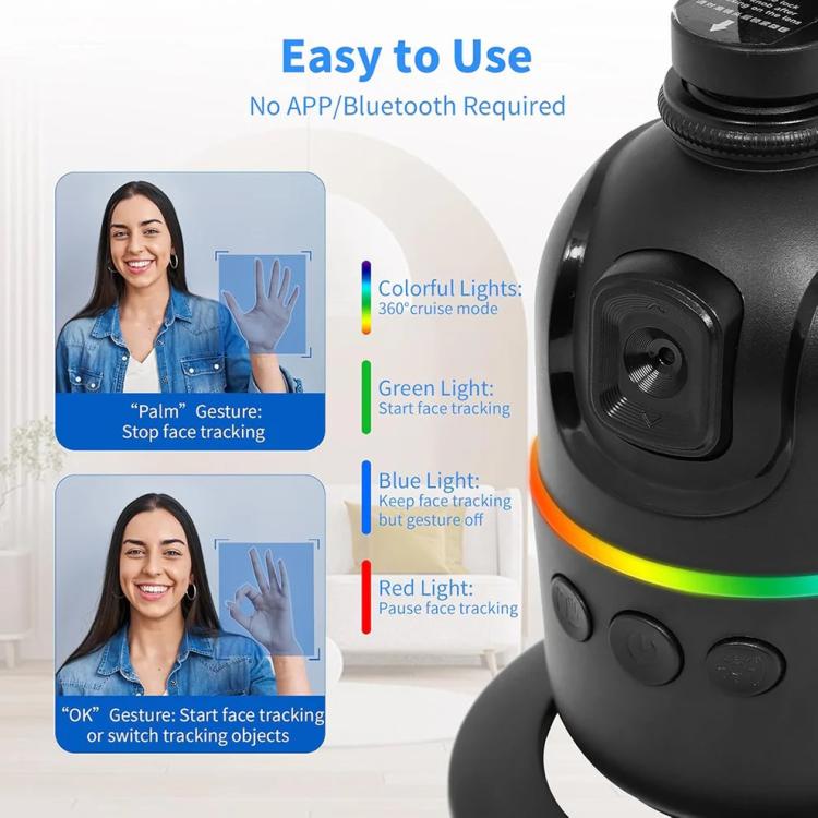 Stativkopf für Smartphone mit 360-Grad-Gesichtsverfolgung