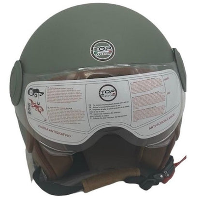 CASCO JET SIRIO MATT MOTO SCOOTER OMOLOGATO ECE VISIERA REMOVIBILE (VERDE tg.L)