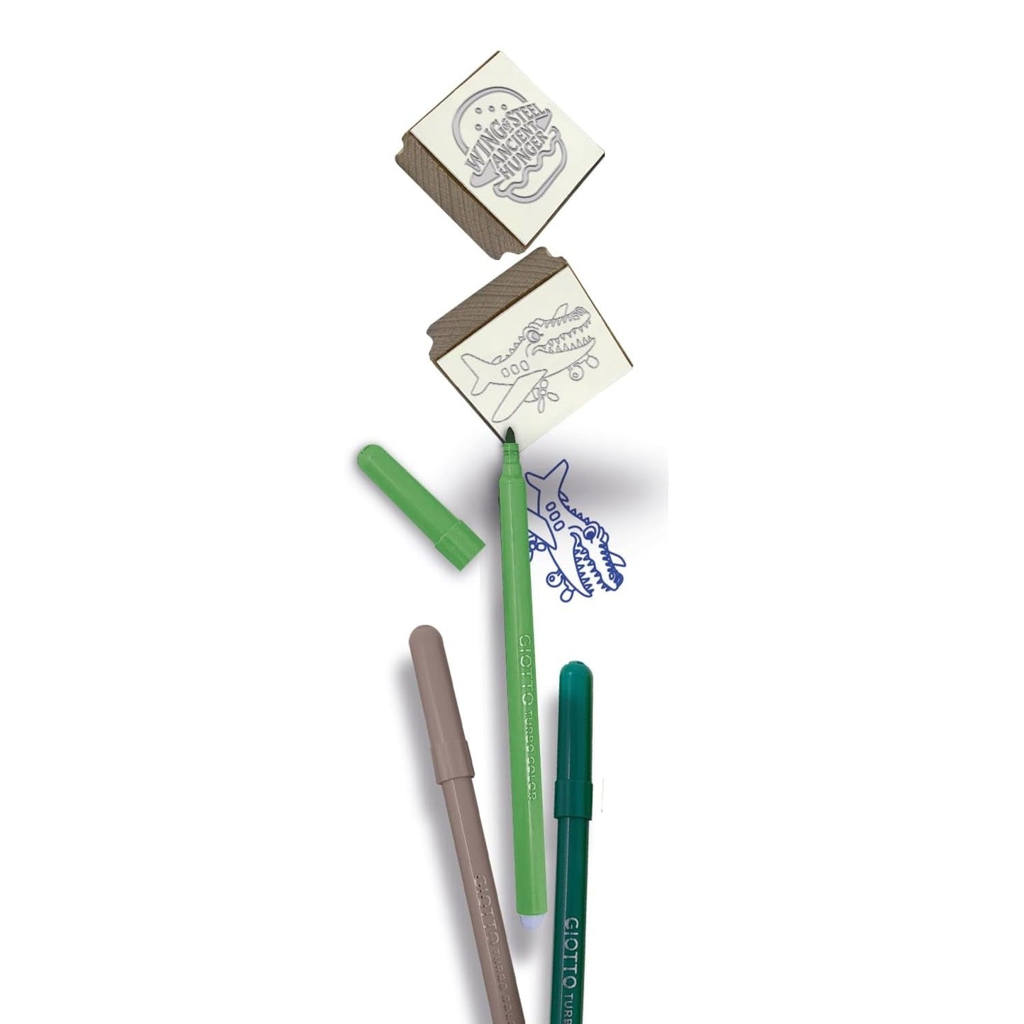 BRAINROT Classics - Farben & Funky Stempel Filzstifte (Bombardilo Cocodrilo) 3+ Giotto Fila Made in Italy Geschenkset Kinder Weihnachten Ostern