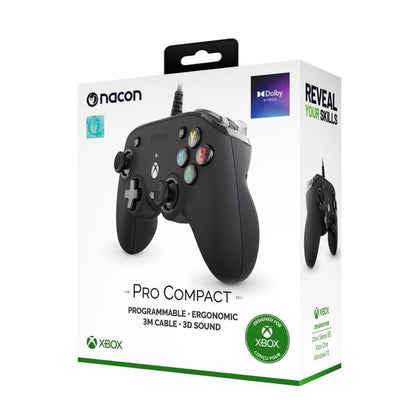 Nacon Pro Compact Controller Xbox Serie X|S One PC Programmierbar Sound Schwarz Blk