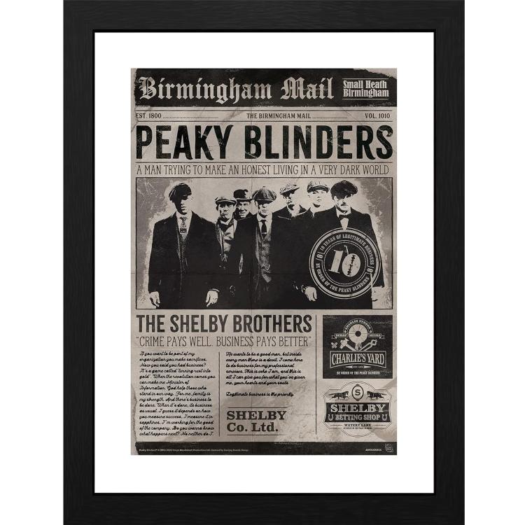 ABYSTYLE: PEAKY BLINDERS (10. JAHRESTAG) GERAHMTES POSTER DRUCK UND RAHMEN 30x40