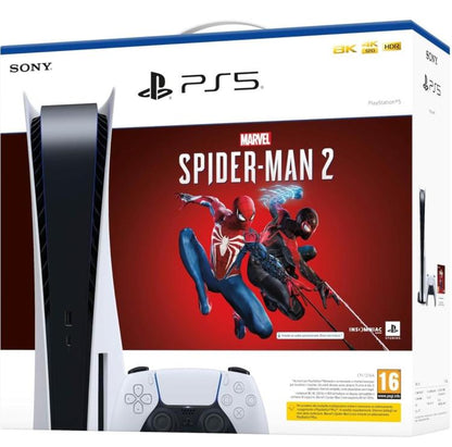 Sony Console Ps5 Standard 825Gb White Bundle Playstation 5 + Marvel Spider-Man 2