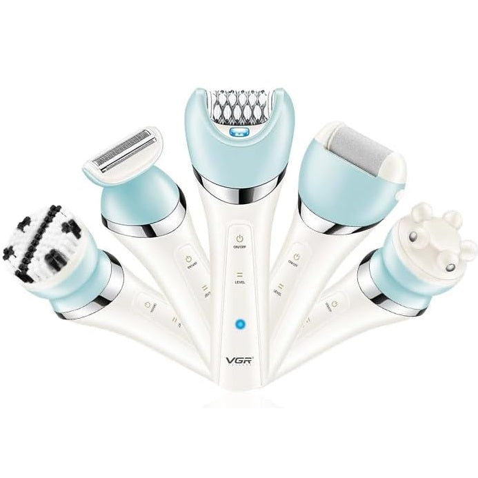 Vgr V-733 Professioneller wiederaufladbarer 6-in-1-Epilierer, wasserdichtes Display