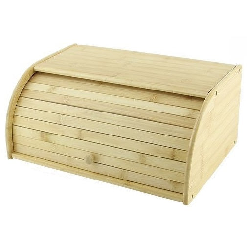 BROTKASTEN HOLZ BAMBUS KÜCHE BROTBEHÄLTER ROLLADENÖFFNUNG
