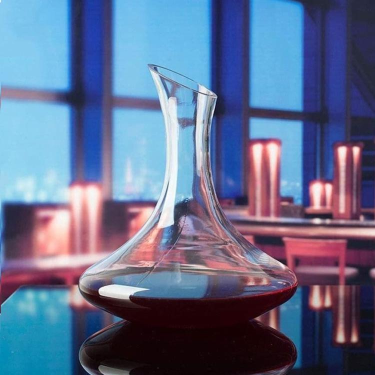 Decanter Caraffa Vino Rosso 1,5L Aeratore Sommelier Obliquo Vetro Pub Ristorante