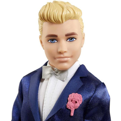 Mattel Barbie Ken Bräutigam Blond Smoking & 5 Accessoires Spielzeug 3+ GTF36