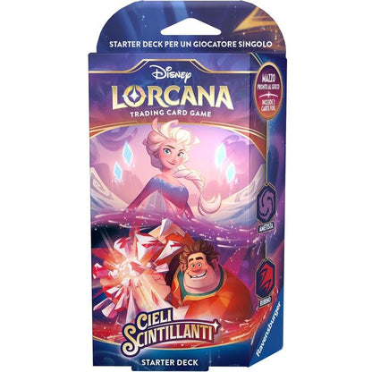 Disney Lorcana "Glänzende Sterne" Starter Deck (Amethyst/Rubin) TCG Deck Italienisch