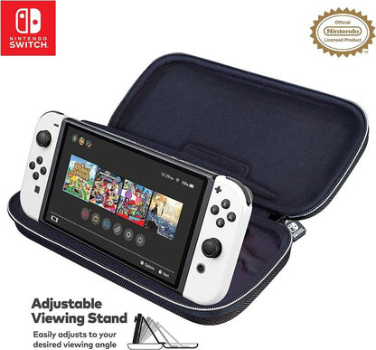 Nintendo Switch Deluxe Reisetasche Hülle Metallic Silber Kompatibel mit Oled/Lite