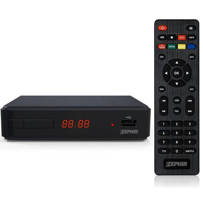 Zephir Digitaler terrestrischer Decoder TV Full HD DVB-T2 HEVC USB 2.0 HDMI LED TVSAT
