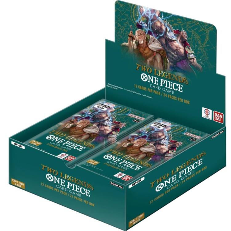BANDAI ONE PIECE OP-08 (TWO LEGENDS) CG BOX 24 BUSTE DA 12 CARD GAME - VERS. ENG