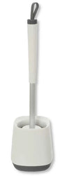 White Ducato Toilet Brush Holder with Aluminum Handle and Silicone Brush – Feridras