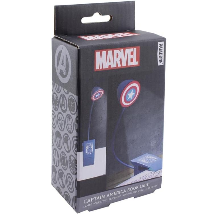 Paladone Marvel Lese-Klemmlampe (Captain America) Offizieller Schild