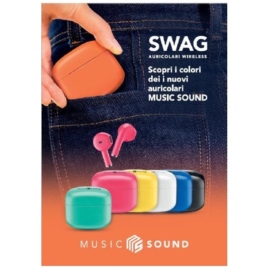 CELLULARLINE MUSIC SOUND AURICOLARI WIRELESS SWAG TWS BLUETOOTH POWERBANK BIANCO