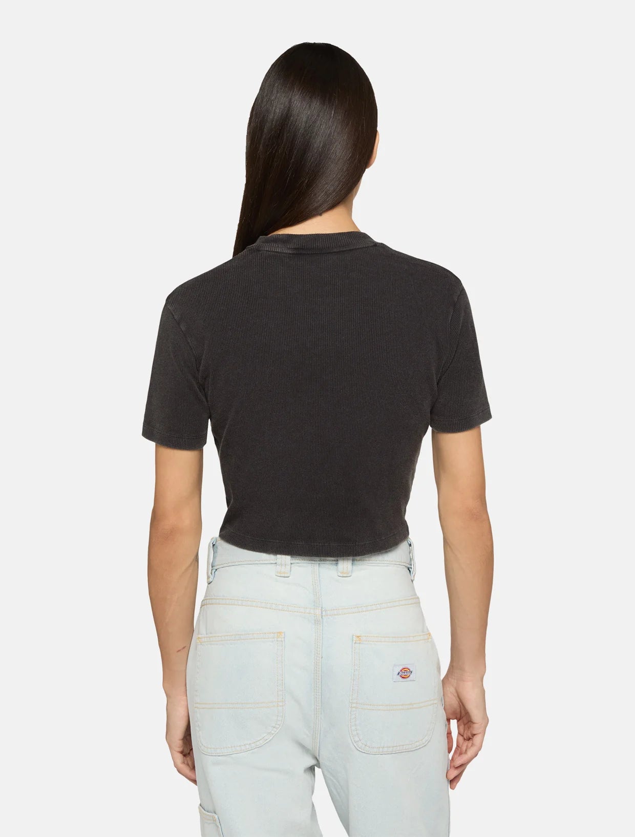 Dickies T-shirt a Costine da Donna Plentywood DK0A866FBLK1 Nero