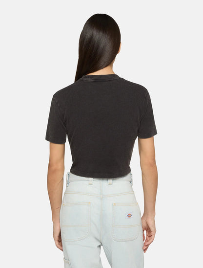 Dickies T-shirt a Costine da Donna Plentywood DK0A866FBLK1 Nero
