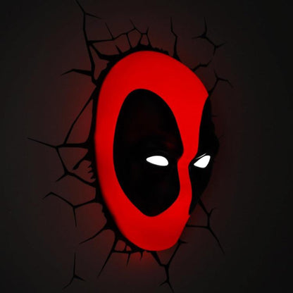 Marvel Lampada A Muro Decorativa - Deadpool 3D Deco Light Applique Led + Sticker