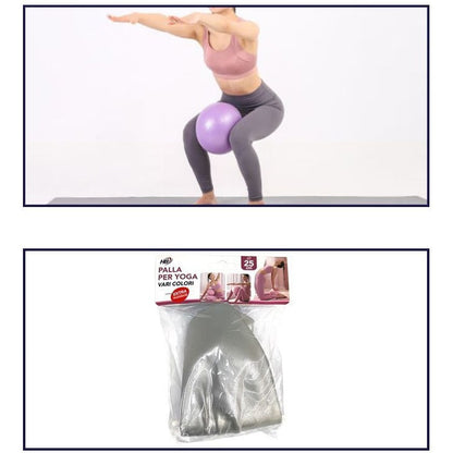 Fitball Mini Palla 25Cm Yoga Palestra Fitness Pilates Aerobica Addominali Grigio