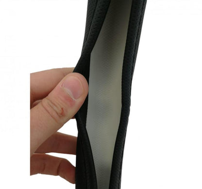 LENKRADBEZUG SCHWARZ MIT ROSEN AUTO UNIVERSAL LENKRADHÜLLE TUNING 37-39