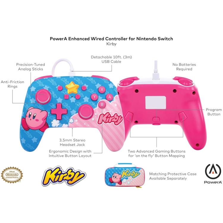 PowerA Enhanced Wired Controller Kabelgebunden Programmierbar Nintendo Switch (Kirby Star)