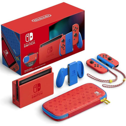Nintendo Switch Konsole 1.1 Mario Red & Blue Special Edition + Tragetasche