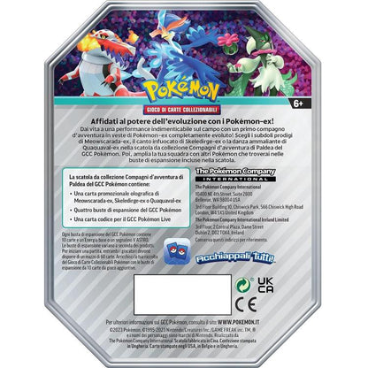 Pokemon Tin: Paldea Abenteuer-Freunde Erweiterungspack (Meowscarada-Ex)