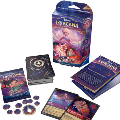 Disney Lorcana "Glänzende Sterne" Starter Deck (Amethyst/Rubin) TCG Deck Italienisch
