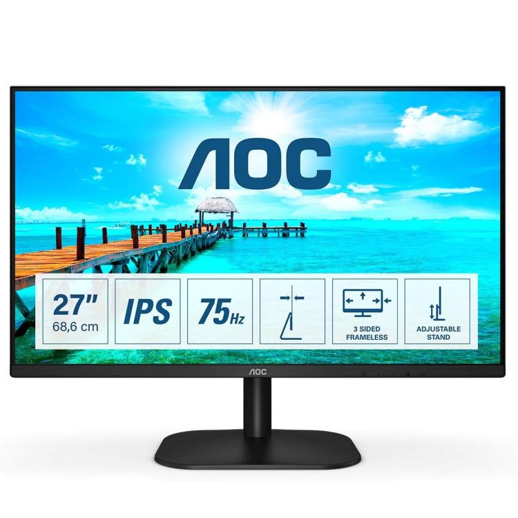 AOC MONITOR FULL HD 27" IPS LED ADAPTIVE SYNC 27B2DA FHD 1080p HDMI VGA SCHWARZ