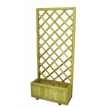 Pflanzkasten 30x75x30 mit Rankgitter 180 aus kesseldruckimprägniertem Kiefernholz, braun