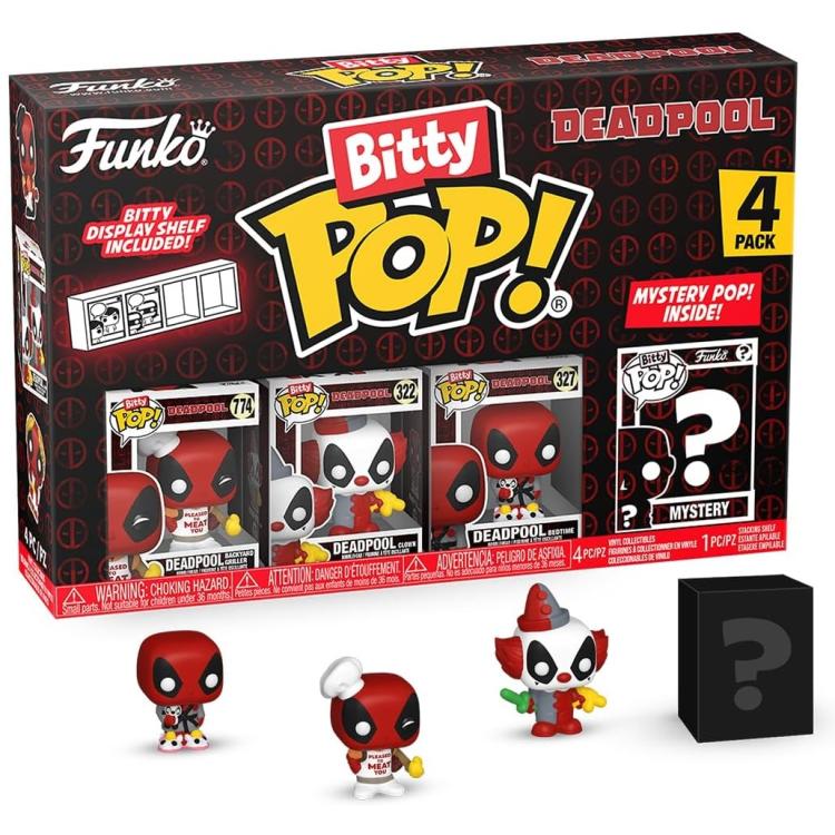 Funko Bitty Pop ! Deadpool - Deadpool Bbq/Clown/Bedtime 4 Pack Mistery Figure
