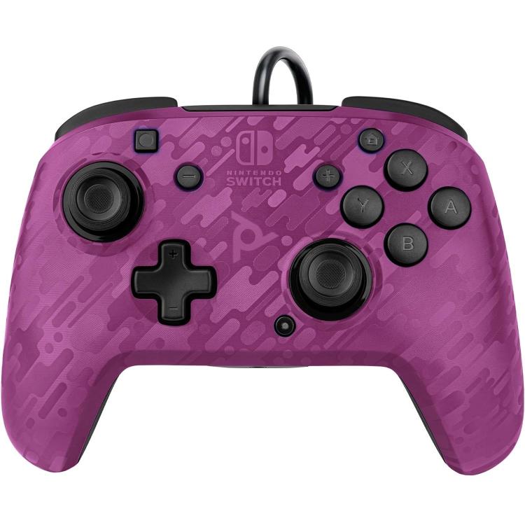 Pdp Wired Controller Nintendo Switch With Wired Cable Faceoff Deluxe Audio Purple