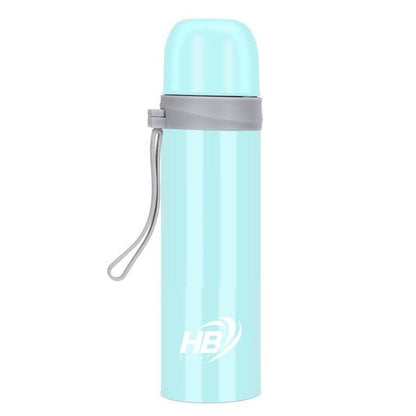 Hb Edelstahl Thermosflasche 500ml (12/24H) mit Schnappverschluss | Hellblau