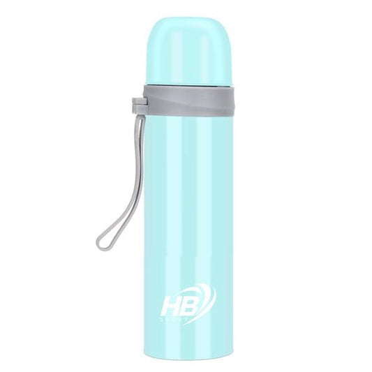 Hb Thermos Acciaio Inox 500Ml Bottiglia Termica (12/24H) Tappo A Scatto |Azzurro