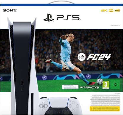 Sony Console PS5 Standard 825Gb White Bundle Playstation 5 + Ea FC24 Fifa 24