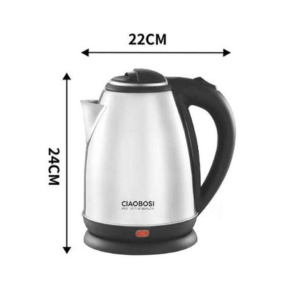 Elektrischer Wasserkocher 2L aus Edelstahl 1500W zum Erhitzen von Getränken, Milch, Wasser, Kräutertees, Tee