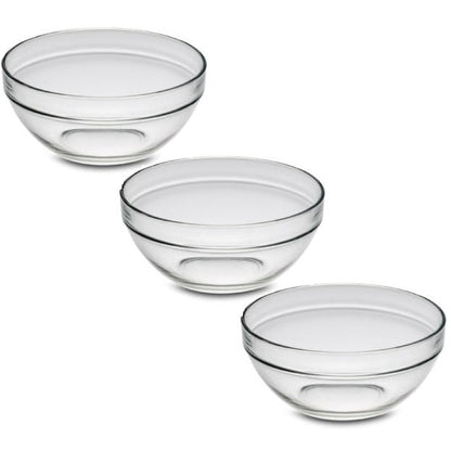 Set 3tlg. Schalen Glas Vorspeise Dipschalen Saucen Aperitif Salatschale Ø7.5Cm
