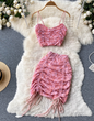 Women's Summer Two-Piece Outfit – Korean Style Skirt and Top Set, Elegant and Comfortable
