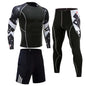 Men's Compression Sports Suit – 3 Piece Fitness Gym Stretch Set