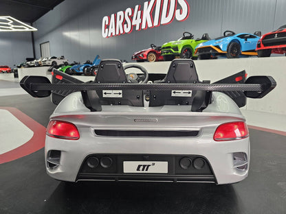 Kinder-Elektroauto Porsche RUF 24 V – 2 Sitzer – Silber Metallic
