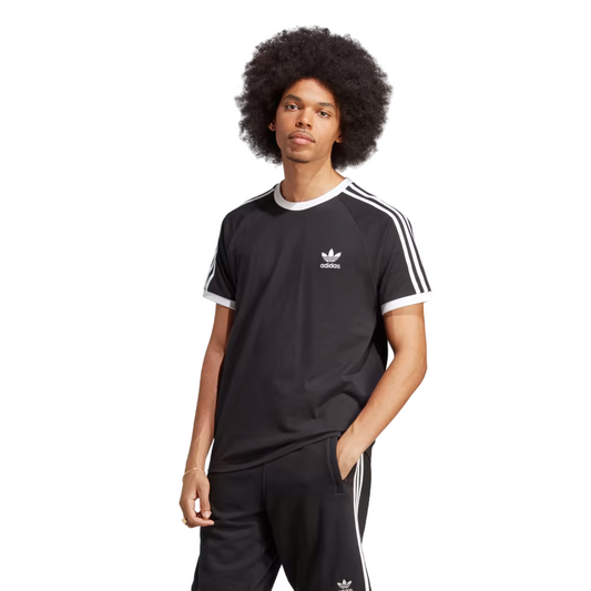 Adidas Originals maglietta manica corta da uomo Adicolor 3 strisce IA4845 nero bianco
