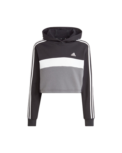 Adidas Tuta Sportiva da ragazza con cappuccio Tiberio IJ8736 nero-bianco-grigio