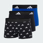 Adidas Men's Active Flex Cotton Boxer Briefs Black Blue - JK3952