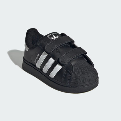 Adidas Originals Superstar II Infant Sneakers Bambini Nere Velcro Punta Conchiglia - JI3991