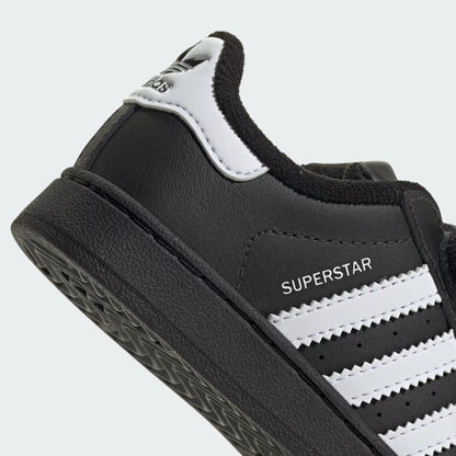 Adidas Originals Superstar II Infant Sneakers Bambini Nere Velcro Punta Conchiglia - JI3991