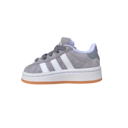 Adidas Originals scarpa sneakers da bambino con strappo e laccio elastico Campus 00s JI4334 grigio-bianco