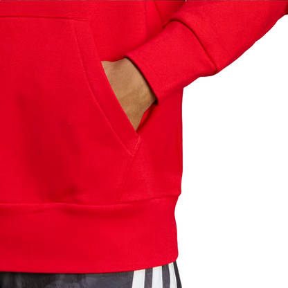 Adidas felpa con cappuccio da uomo Essentials Grande Logo IC9365 rosso