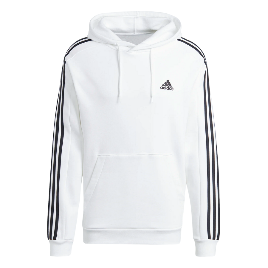 Adidas felpa con cappuccio da uomo con 3 Strisce IJ6476 bianco-nero