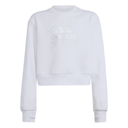 Adidas felpa girocollo da ragazza IX9330 bianco