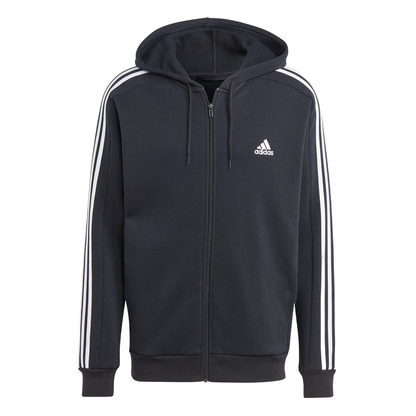 Adidas felpa leggera con cappuccio e 3 strisce IB4029 nero-bianco