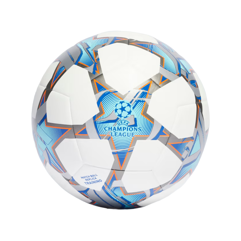 Adidas pallone da calcio UCL Training con grafica UEFA Champions League IA0952 bianco-argento-azzurro misura 5