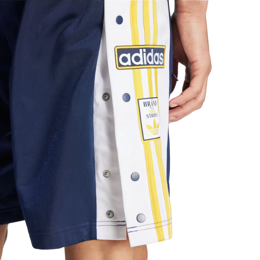 Adidas pantaloncino sportivo da uomo Adibreak IU2372 indigo-bianco-giallo oro
